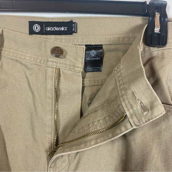 Akademiks Rip Twill Jeans Mens 38x30 Camel AKA36JN37 Punk Ript‎ Jeenz Distressed - Picture 8 of 15